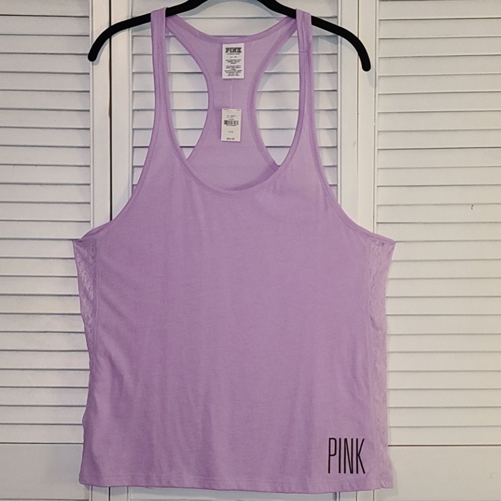 PINK by Victoria's Secret Lavender Tank w/ Lace